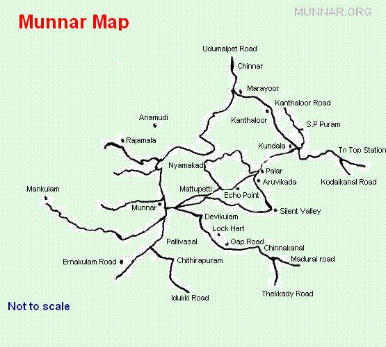 Munnar Tourist Places Map